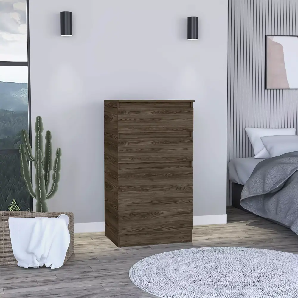Dark Walnut 2-Drawer Dresser Elegant Storage Solution