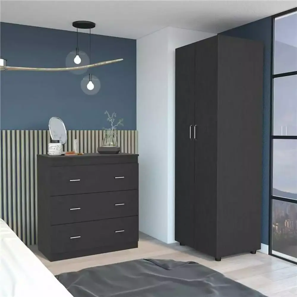 Depot E-Shop CBED23 Georgia 2-Piece Black Bedroom Set