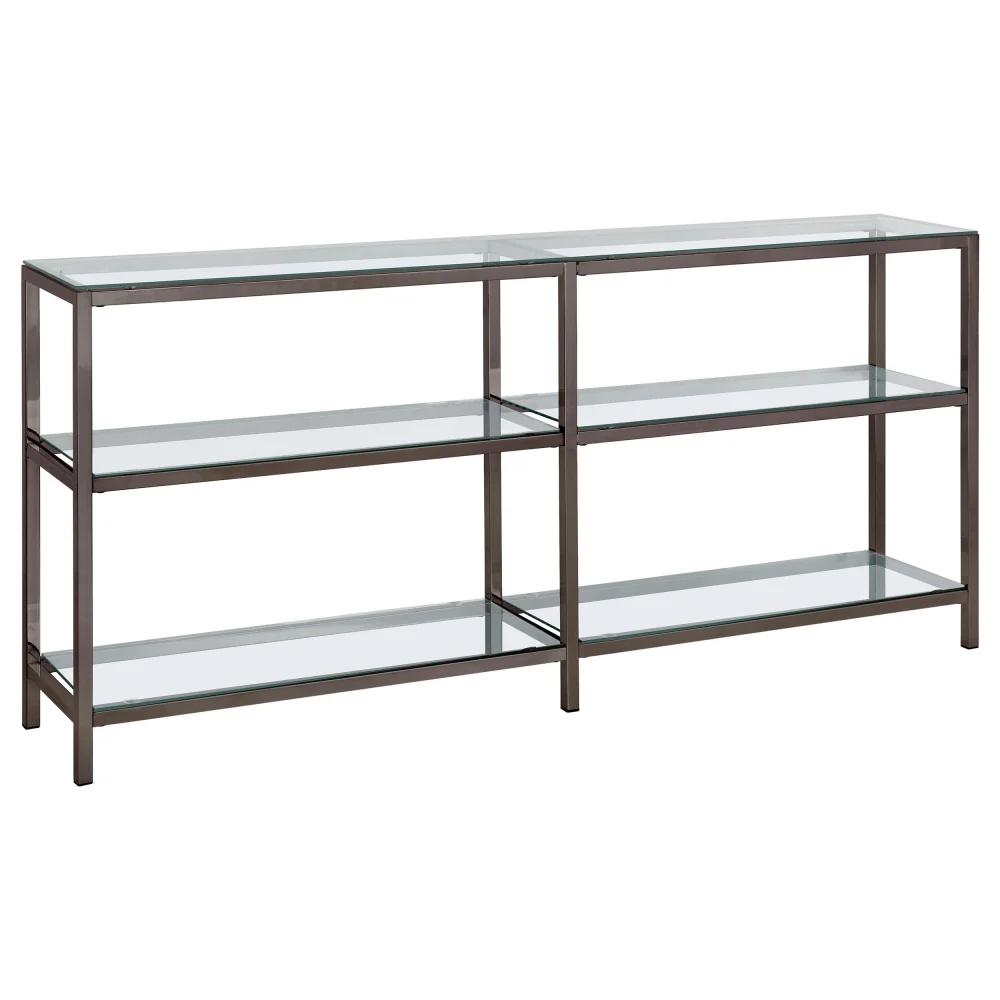 Kate 2-Tier Bookcase Black Nickel Compact Display Shelf
