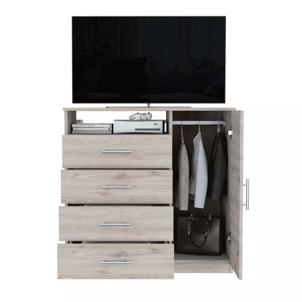 Treevol Furniture Dresser Beaufort Four Drawers Light Gray Bedroom