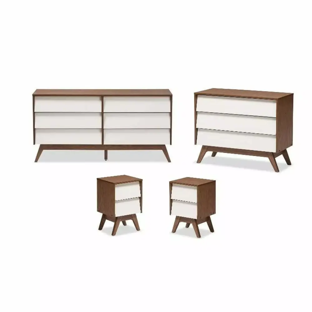Home Square 4 Piece Bedroom Set with Dresser Chest and Nightstands