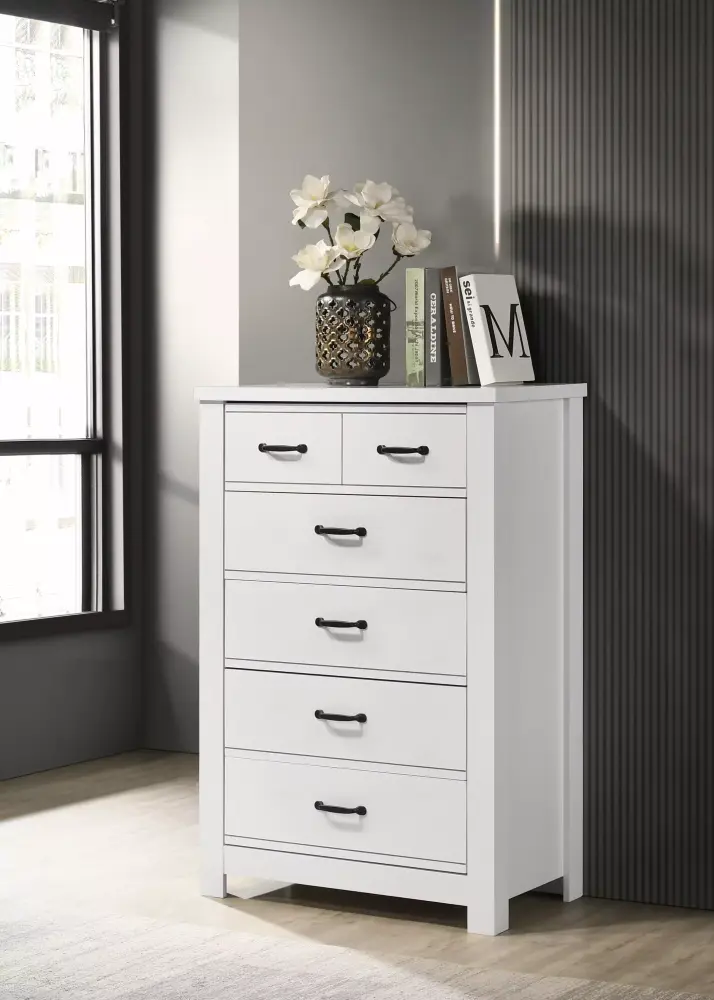 DeeHome Cassini 31 White 5-Drawer Chest