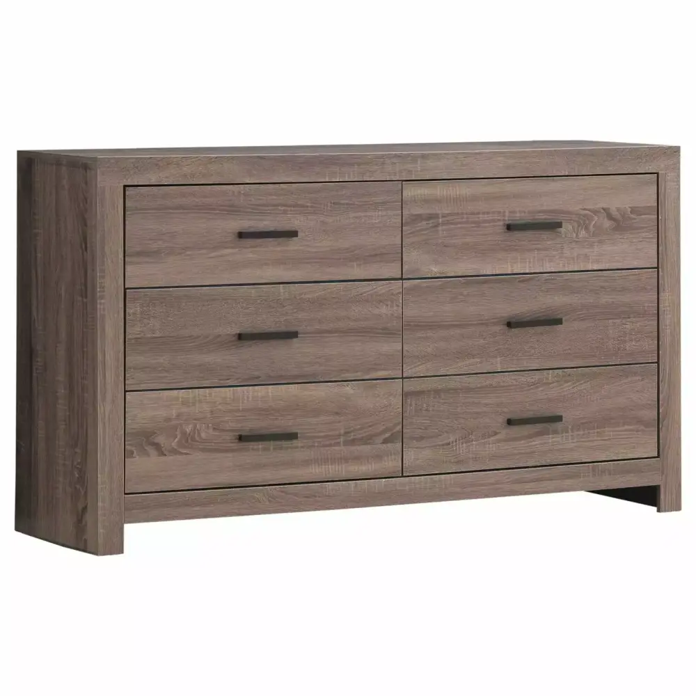 Brantford 6-drawer Dresser Barrel Oak - Traditional Style Bedroom Storage