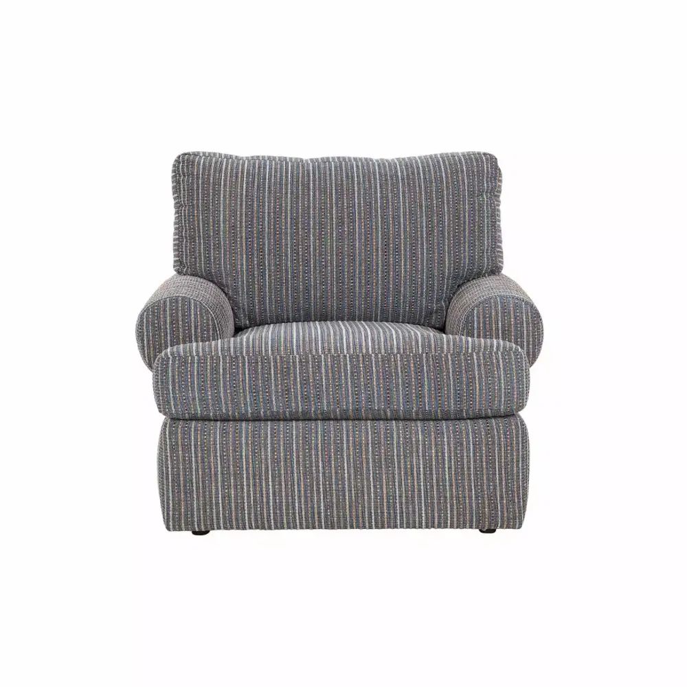 American Furniture Timelesss Nostalgia Chair in Blue Striped Fabric