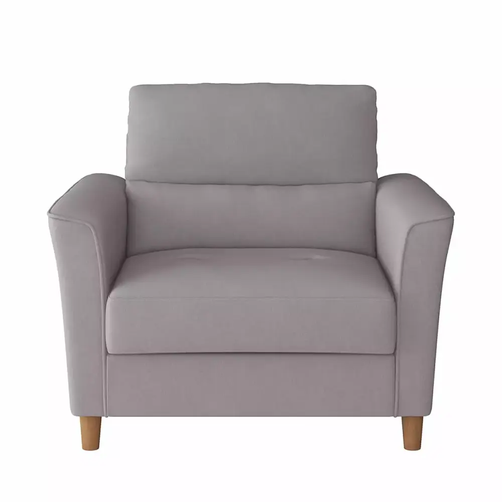 Caroline Modern Light Gray Fabric Upholstered Accent Chair and a Half