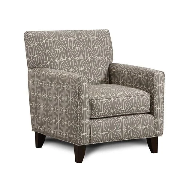 PARKER Gray Pattern Chair with Crystal Design for Living Room