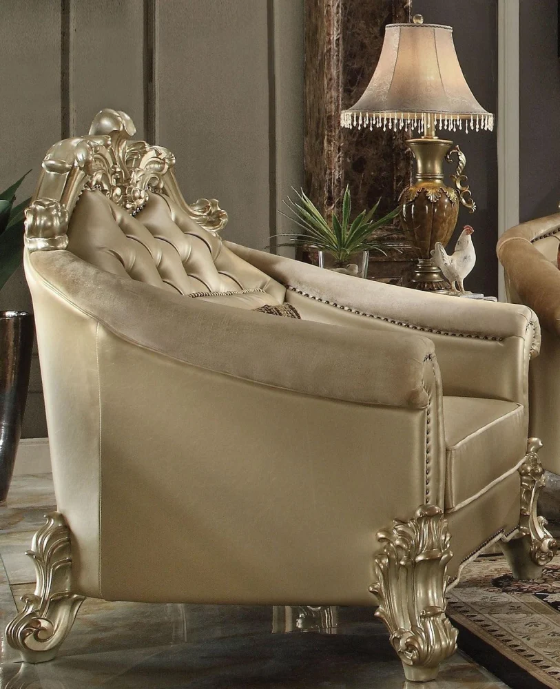 Acme Dresden Living Room Chair in Elegant Gold Patina