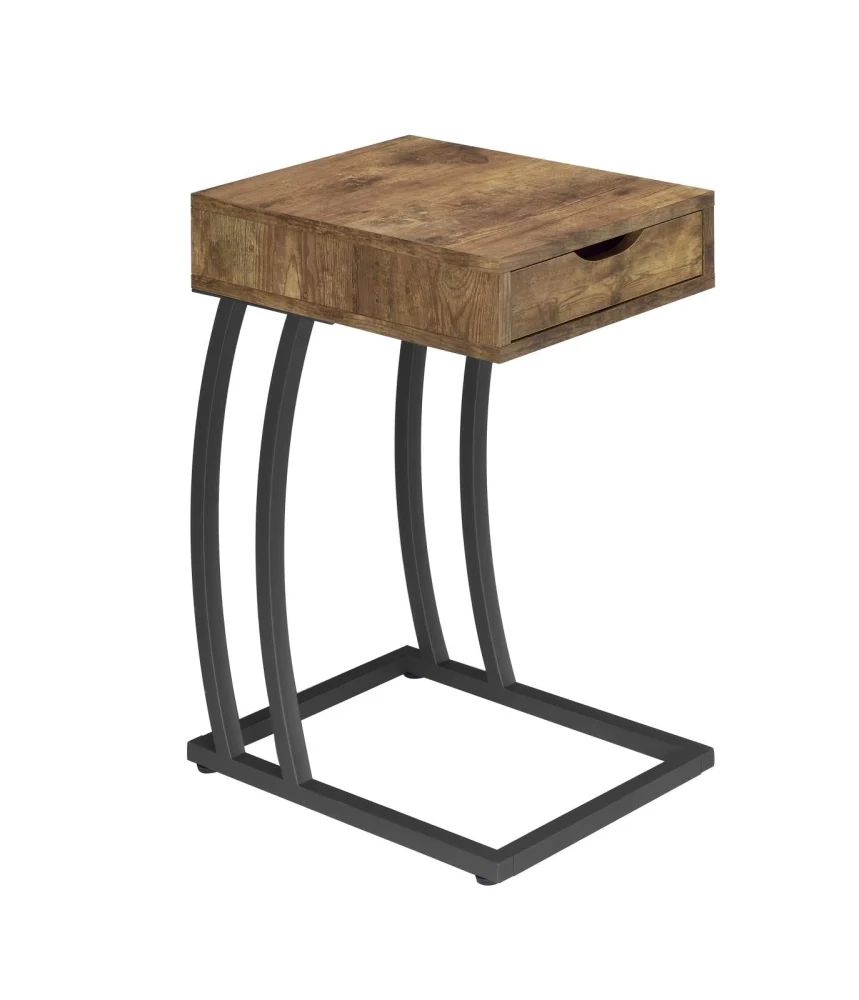 Troy Accent Table with Built in Power Outlet Antique Nutmeg Charging Station