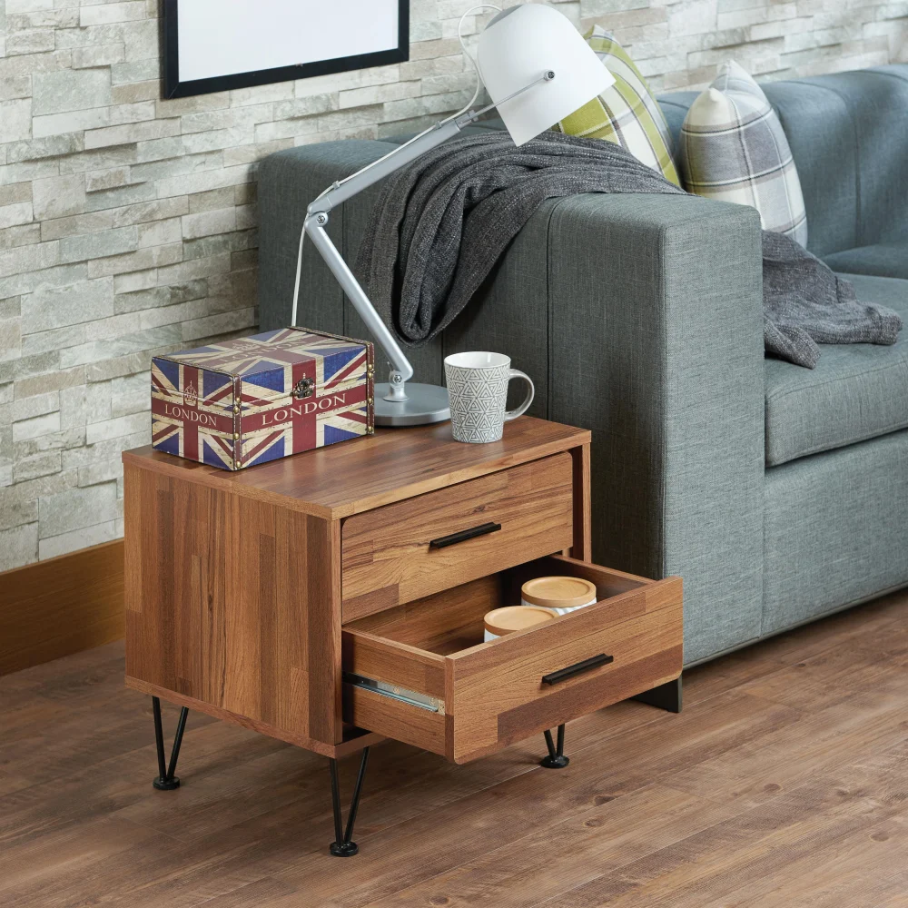 Deoss Walnut Accent Table for Living Room or Bedroom