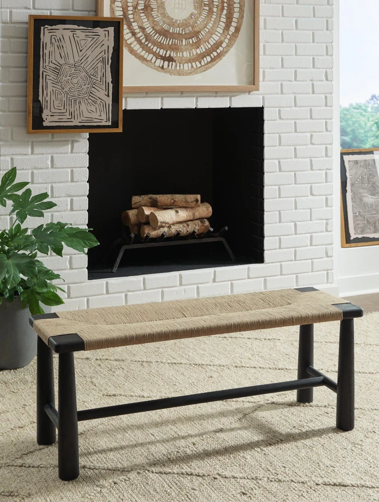 Acerman Accent Bench Upholstered Storage Seat with Wooden Legs for Entryway