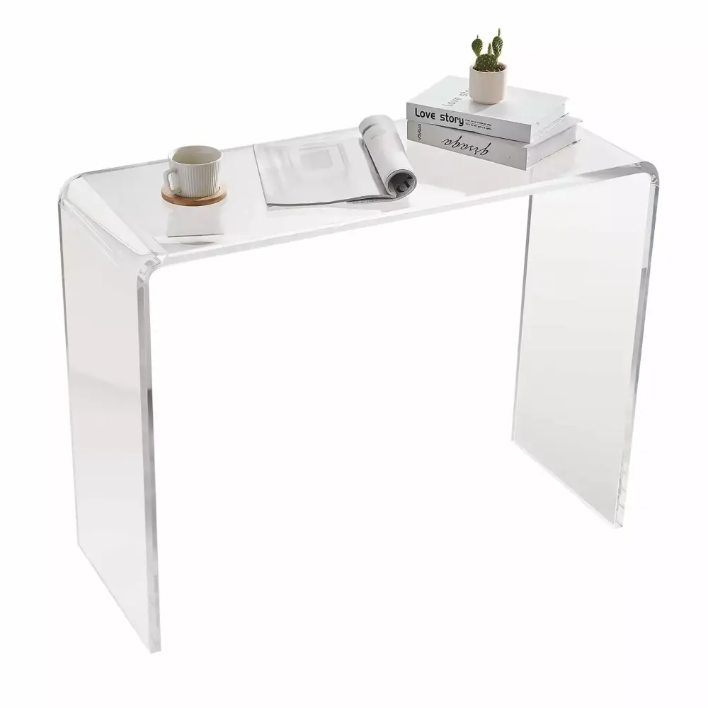 BENTISM 38in Clear Acrylic Console Table for Foyer Living Room and Dining Room