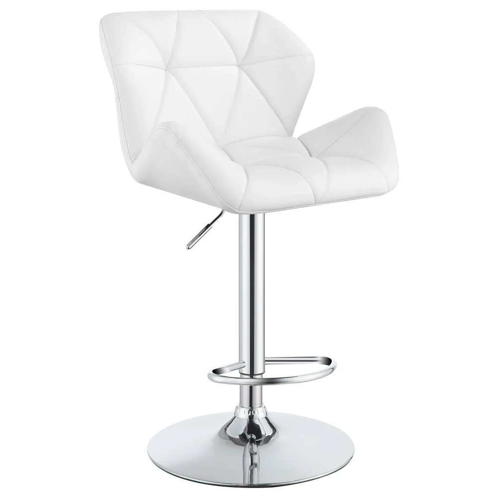 Berrington Adjustable Bar Stools Chrome and White Set of 2