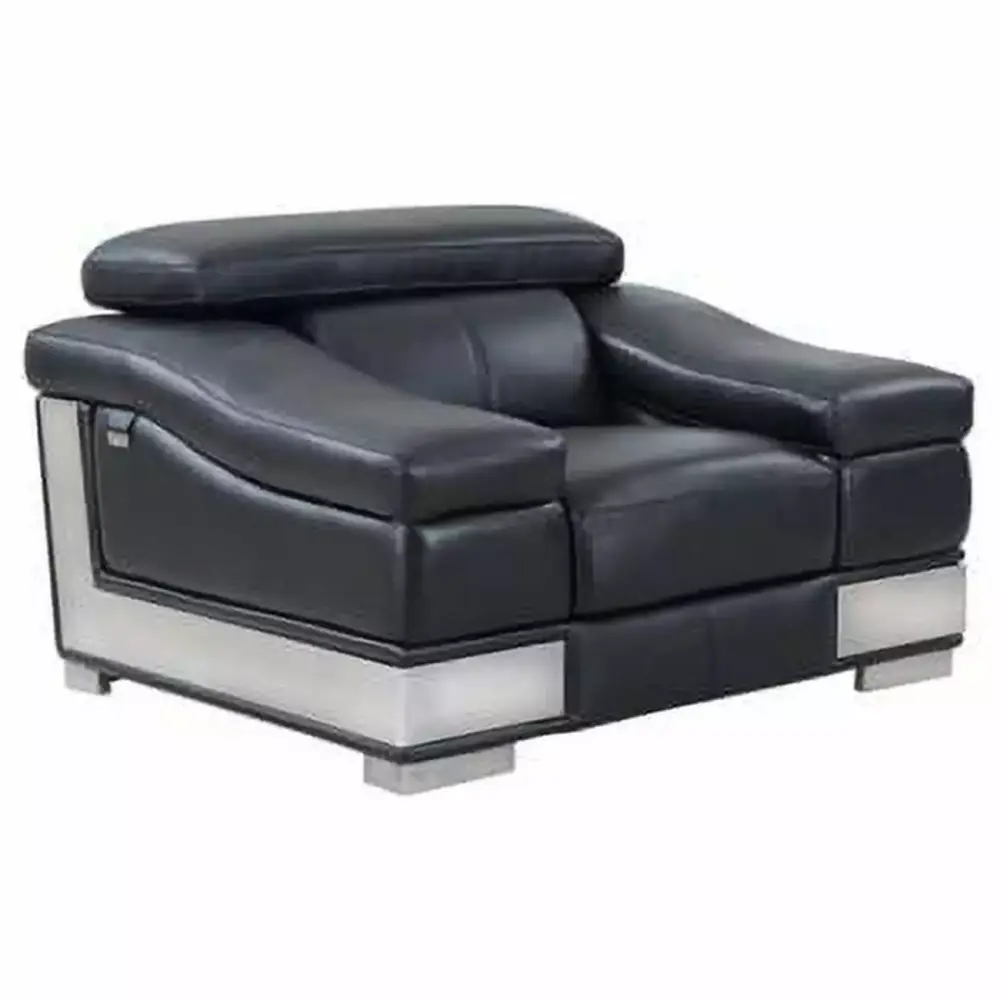 Modern Leather Chair in Black - 31-39 Inch Adjustable Height - Sleek Home Office Seating