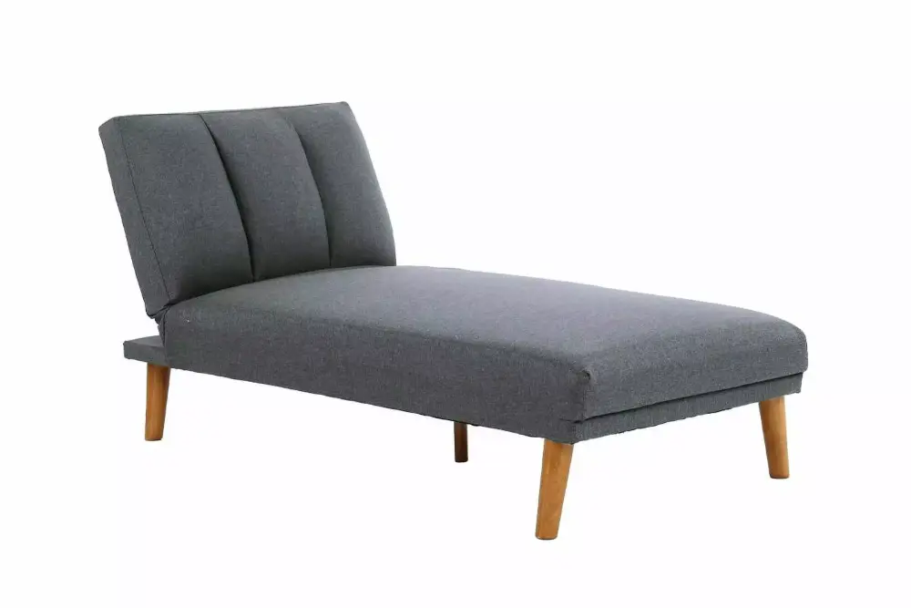 CoSoTower Blue Grey Polyfiber Adjustable Chaise Bed with Solid Wood Legs Plush Couch