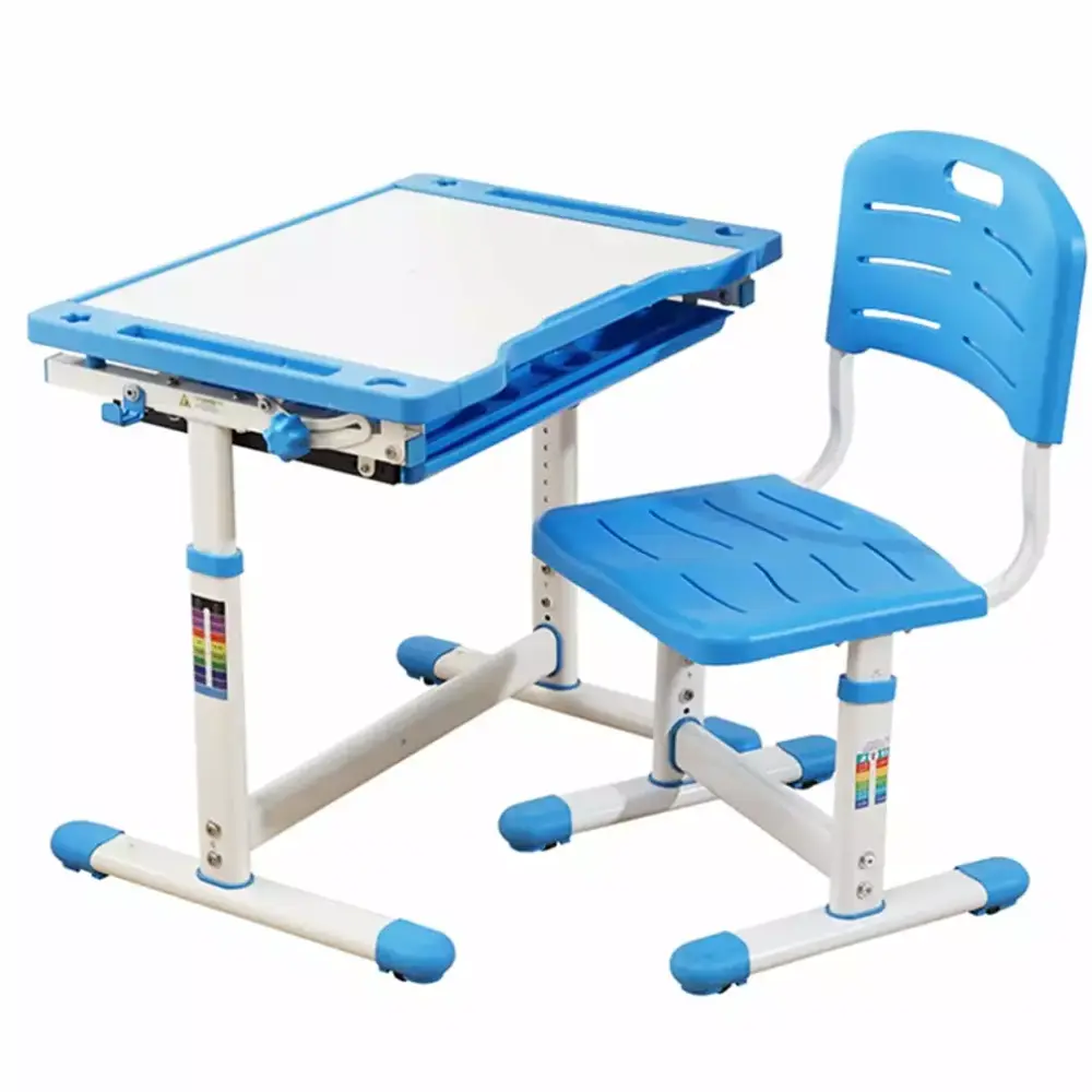 FDW Kids Adjustable Height Desk with Storage Blue