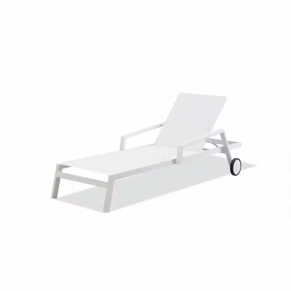 30 x 83 x 12-20 in White Aluminum Chaise - Outdoor Lounge Chair