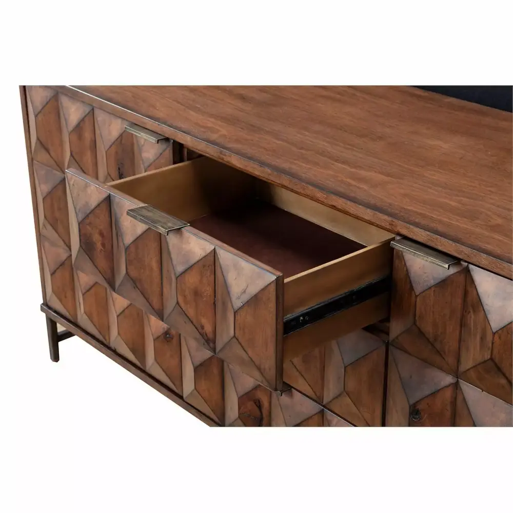 Origins by Alpine Trig Wood 6 Drawer Dresser in Antique Brown