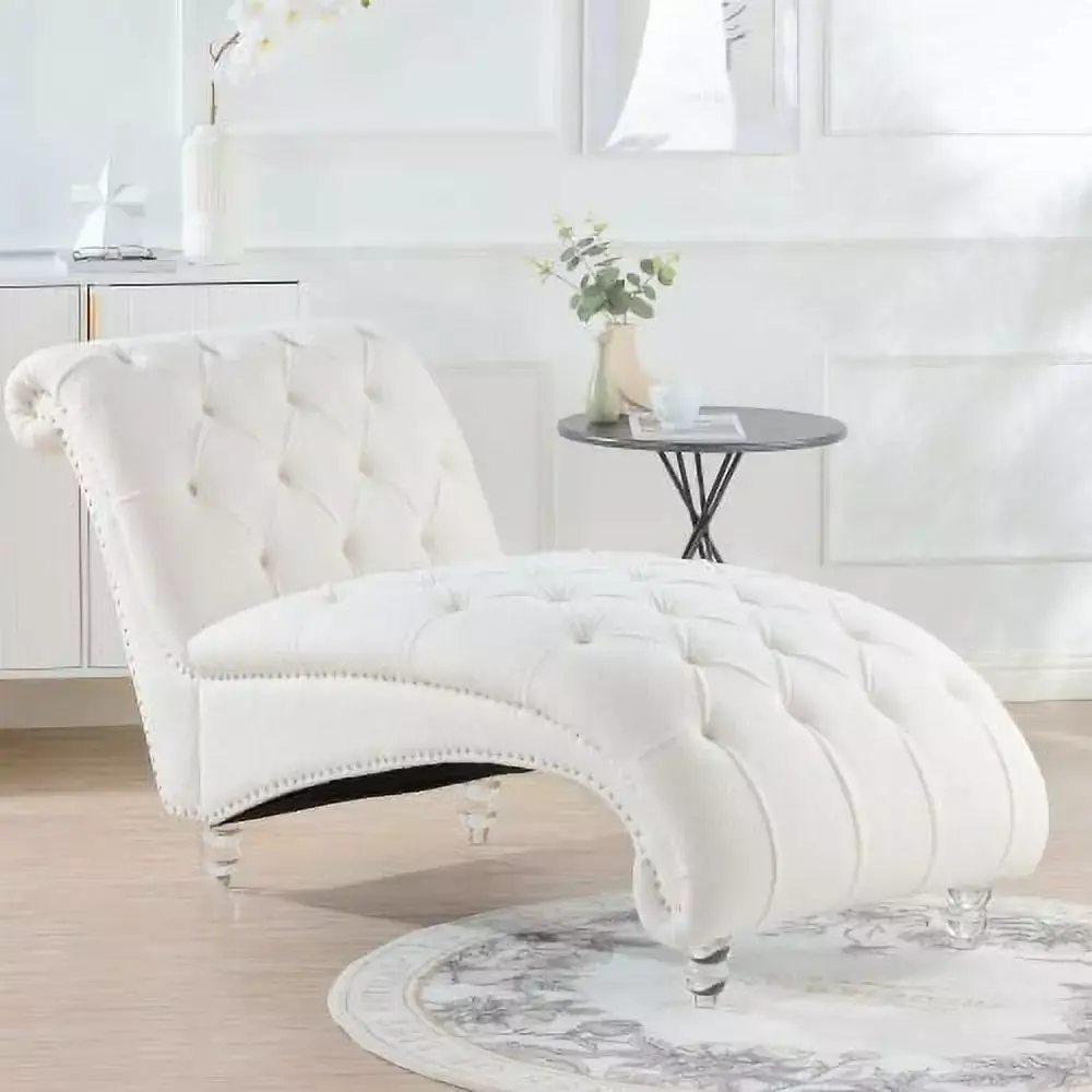 Adrinfly Tufted Armless Chaise Lounge for Living Room Bedroom Office