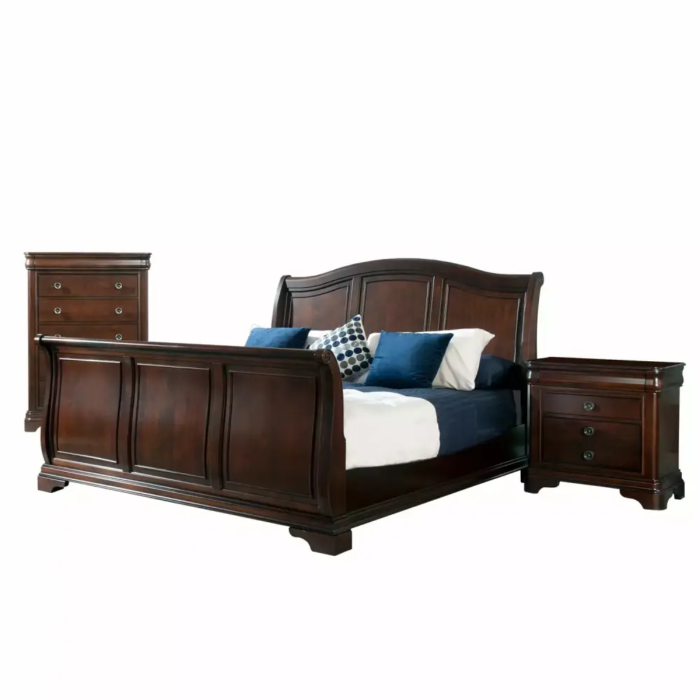 HomeStock Asian Aesthetics Cherry 3 Piece Bedroom Set