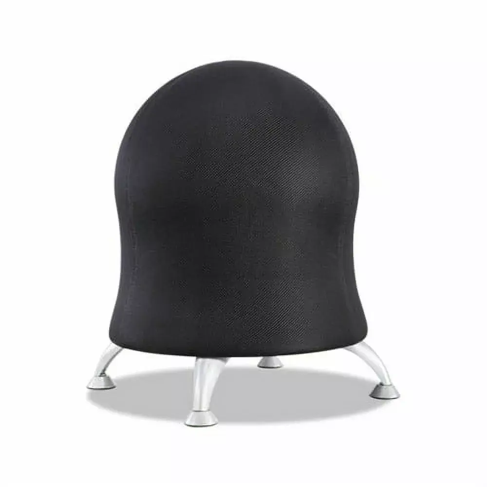Zenergy Ball Chair with Black Seat and Back on Silver Base for Active Sitting