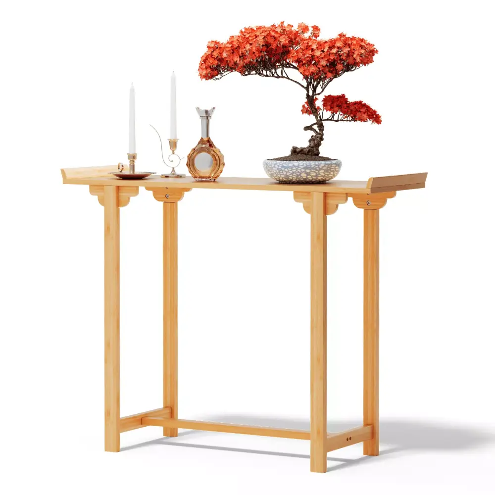 Magshion Bamboo Entryway Console Table for Hallway Living Room