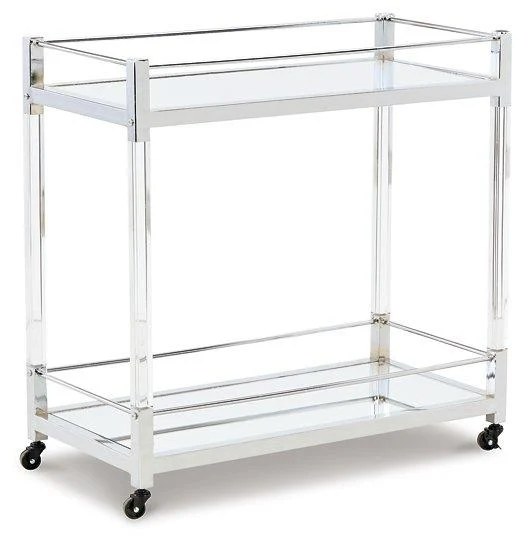 Chaseton Bar Cart - Rolling Serving Cart with Wine Storage