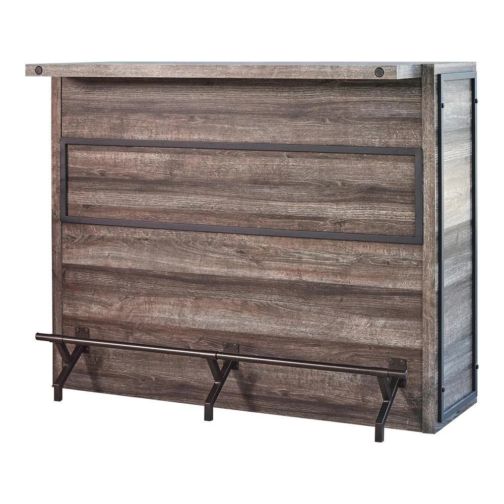 Joe 5-shelf Bar Unit in Aged Oak Finish for Home Bar Storage