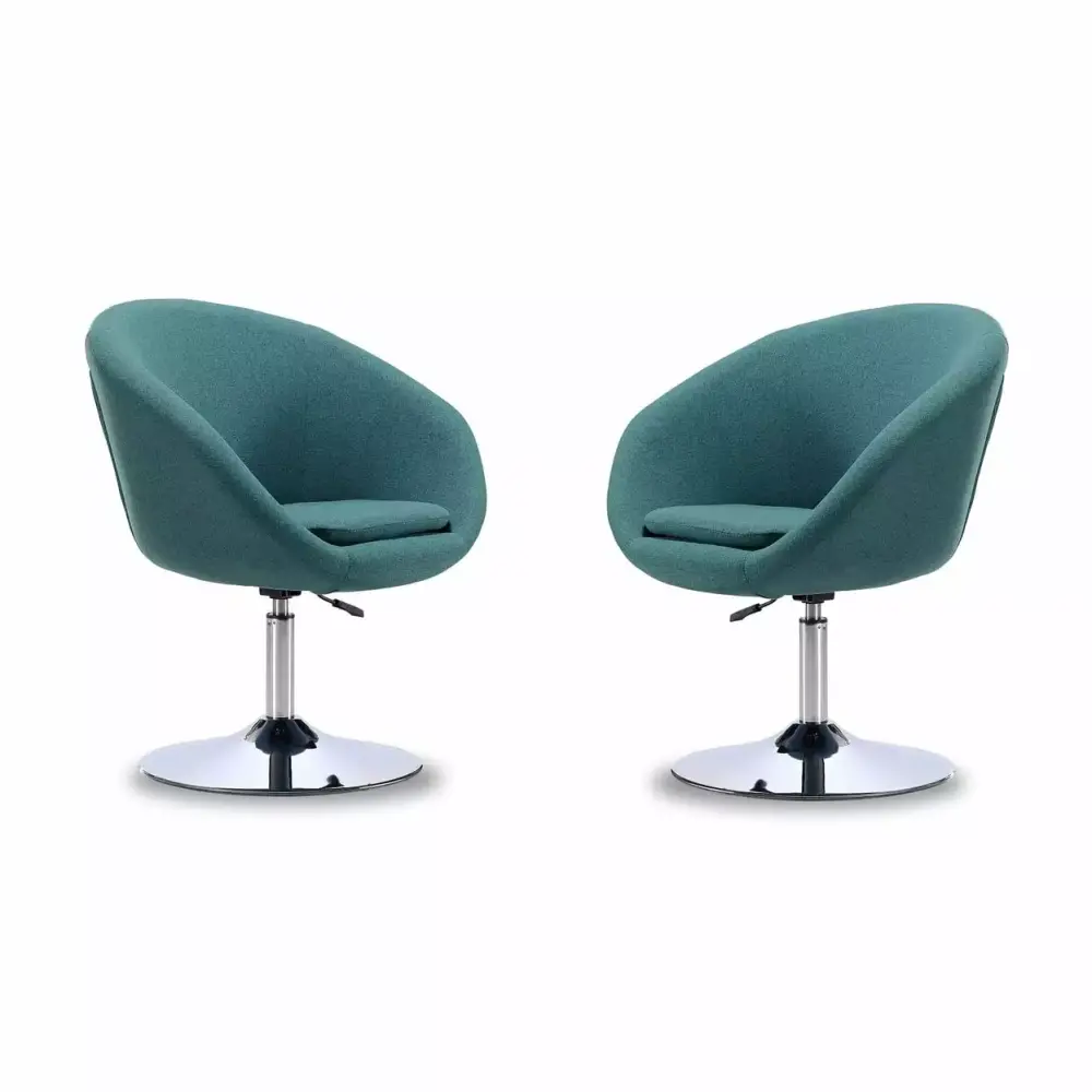 Hopper Black and Chrome Faux Leather Adjustable Height Chair Set of 2