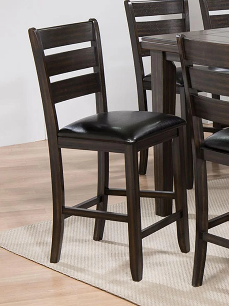 Acme Furniture Urbana Counter Height Chair in Black and Espresso (Set of 2) - Modern Bar Stools