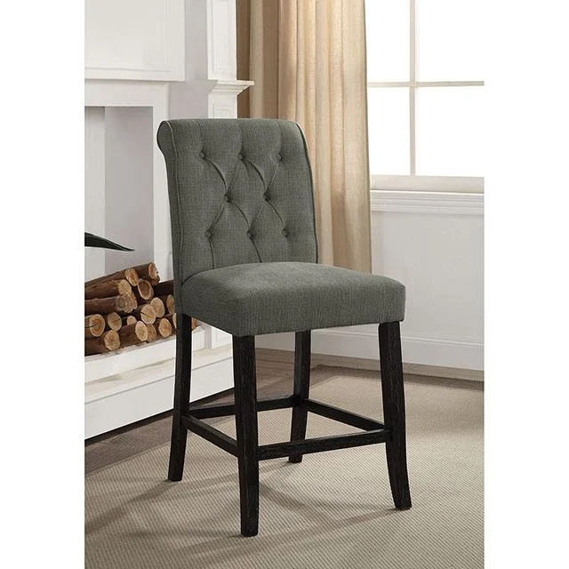 Izzy Gray Antique Black Counter Height Chair Set of 2