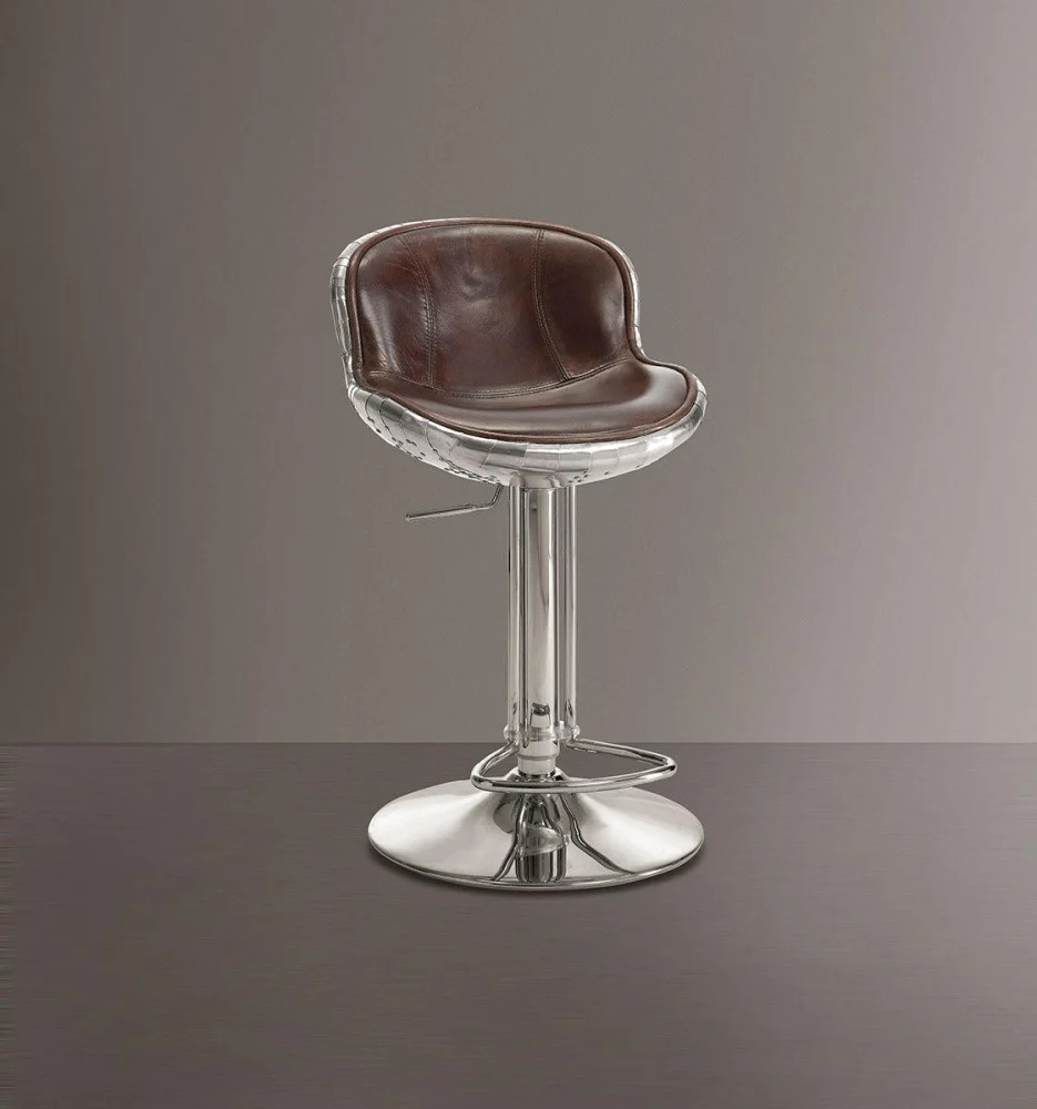 Acme Furniture Brancaster Adjustable Armless Swivel Stool in Vintage Brown (Set of 2) 96556 - Bar Stools for Kitchen Island