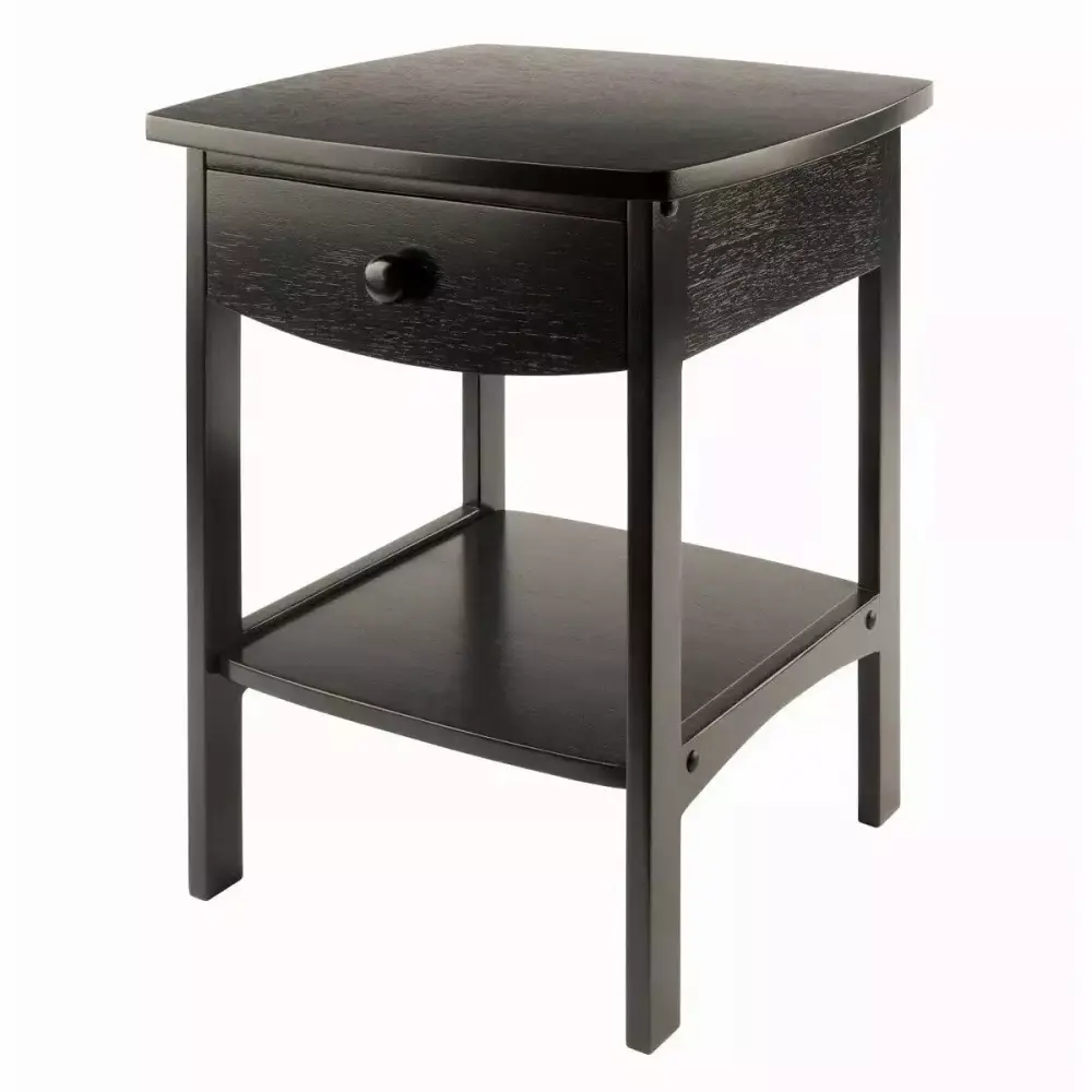 Nightstand - Black Simple Bedside Table for Bedroom