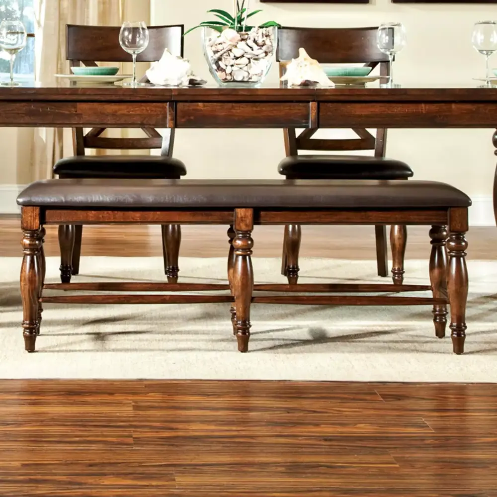 Intercon Furniture Kingston 54 Traditional Wood Backless Bench in Brown