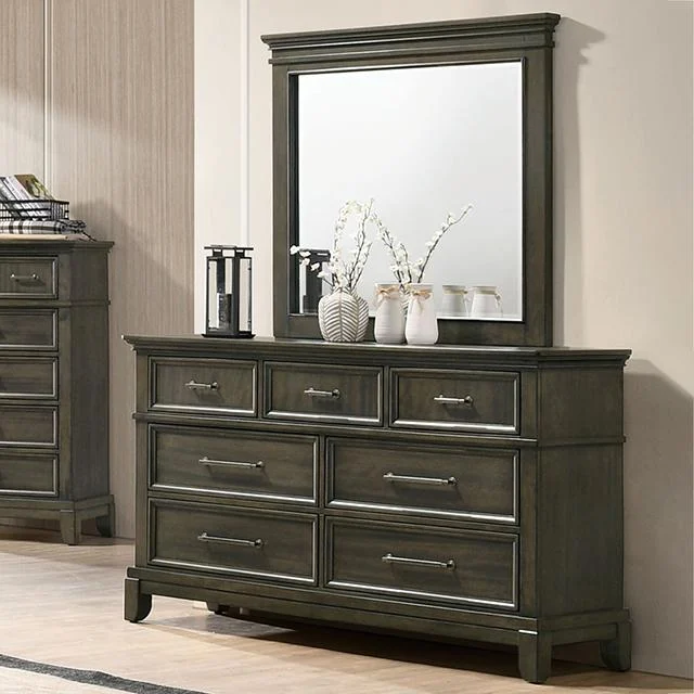 HOUSTON Gray Dresser with Multiple Drawers