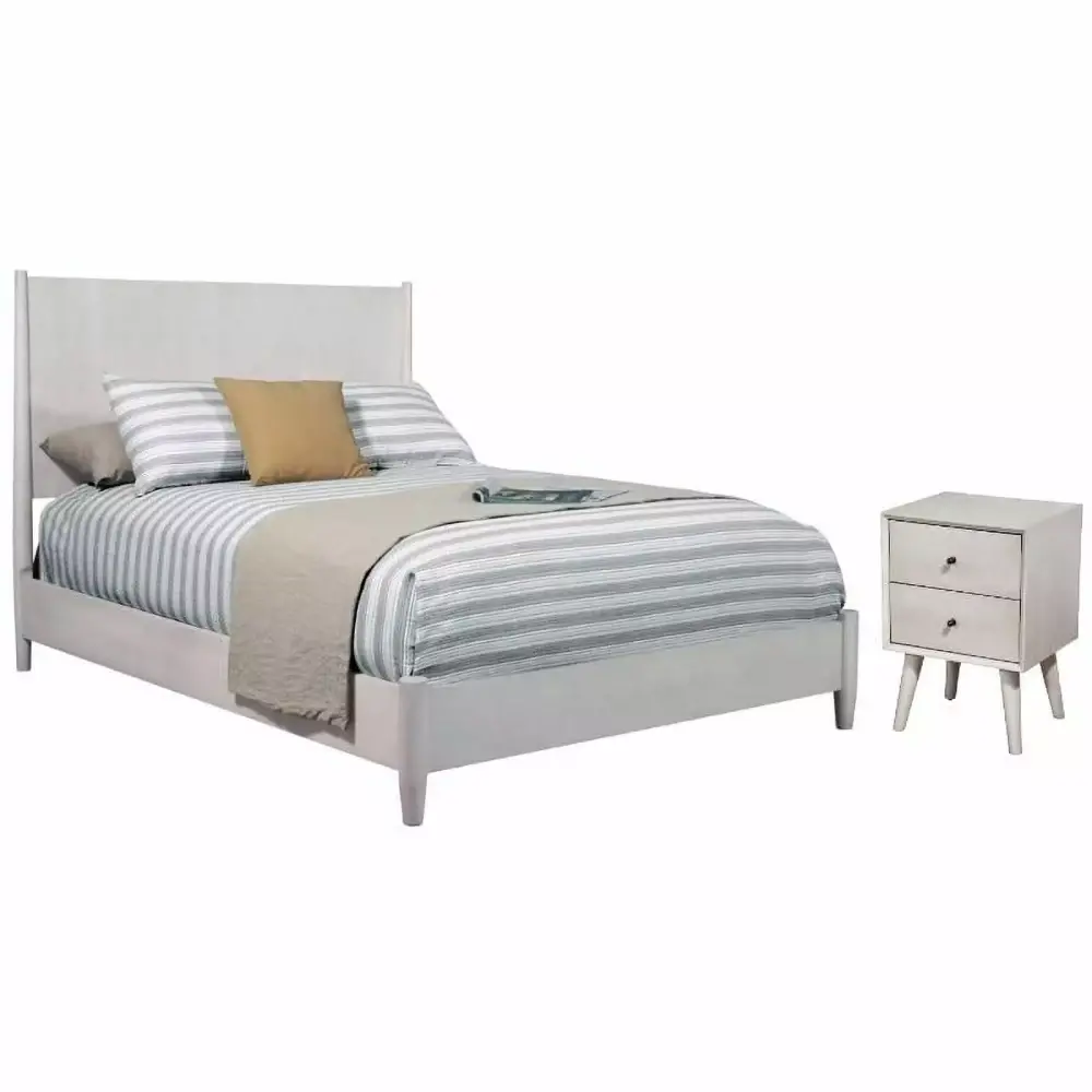 Home Square 2-Piece Set with Flynn Standard King Panel Bed & 2 Drawer Nightstand