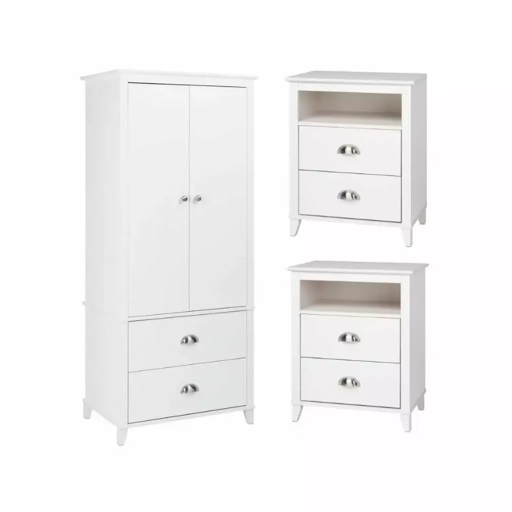 Home Square 3-Piece Set with 2 Nightstands and Wardrobe Armoire