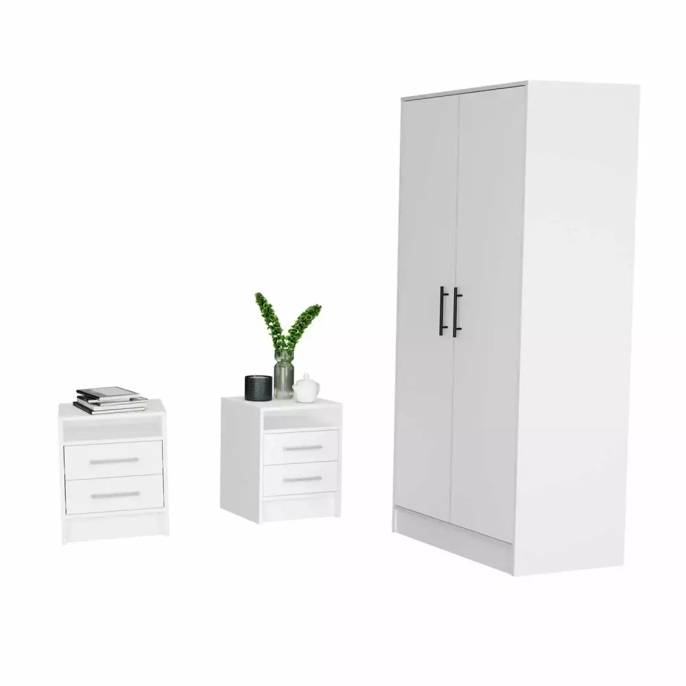 TUHOME Cresco 3-Piece Multi-Color Engineered Wood Bedroom Set