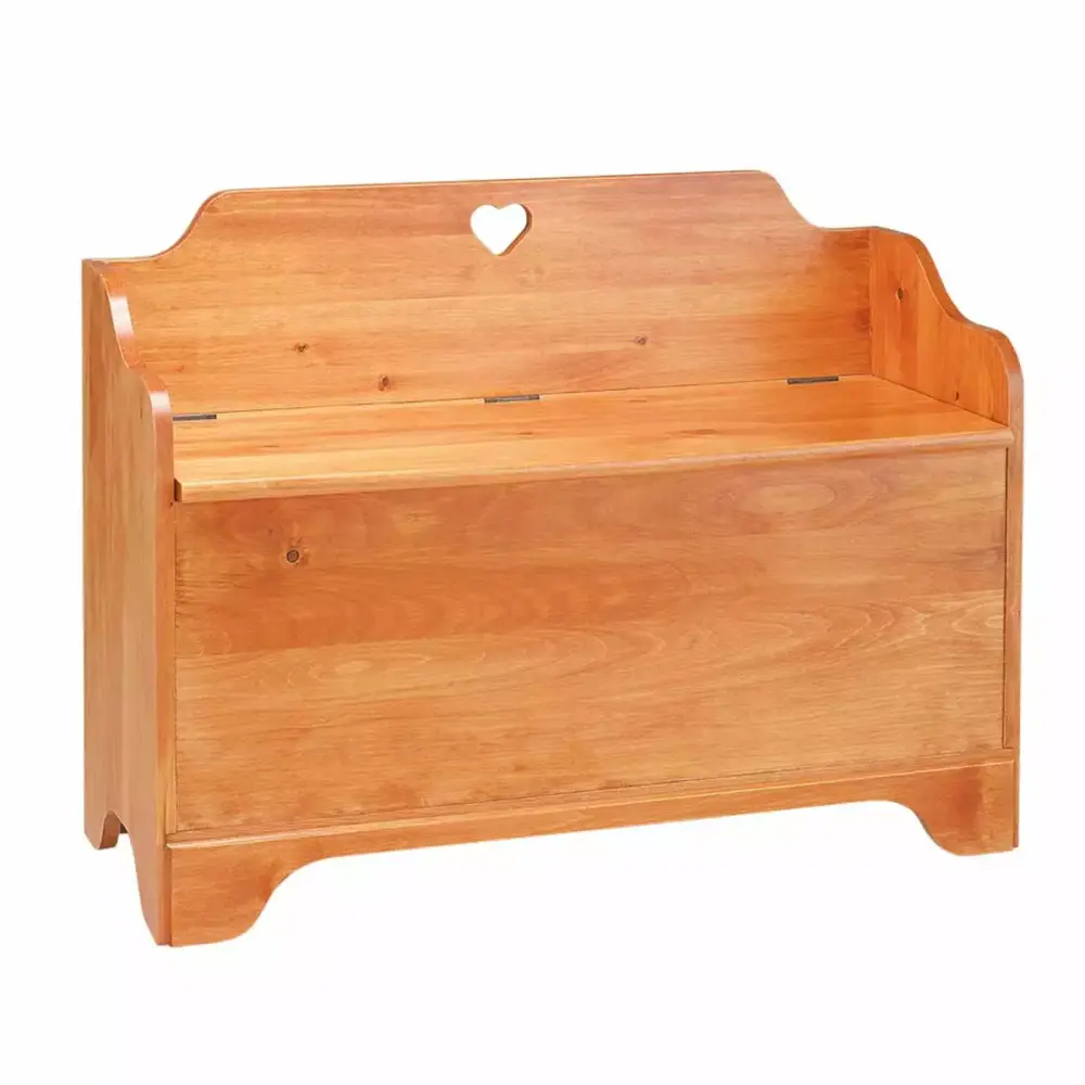 Linen Chest Heirloom Pine Heart Chest Bench by Renovator's Supply