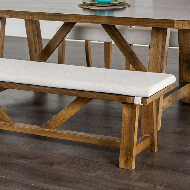 Losone Bench with Cushion for Entryway or Bedroom