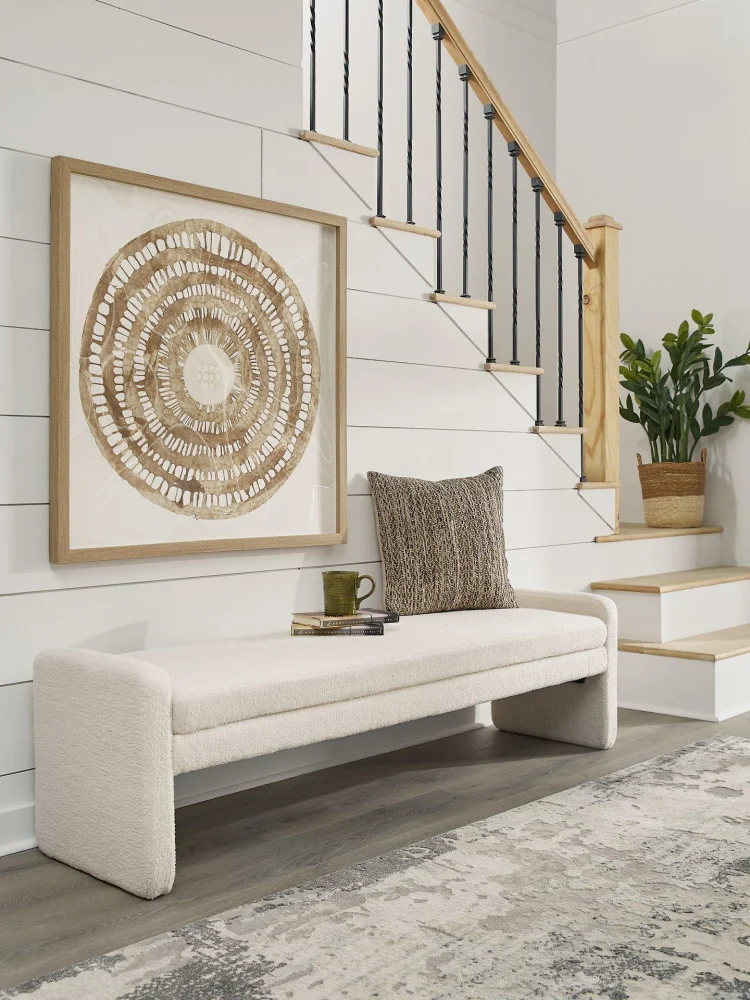 Lembertson Modern Accent Bench with Storage for Entryway