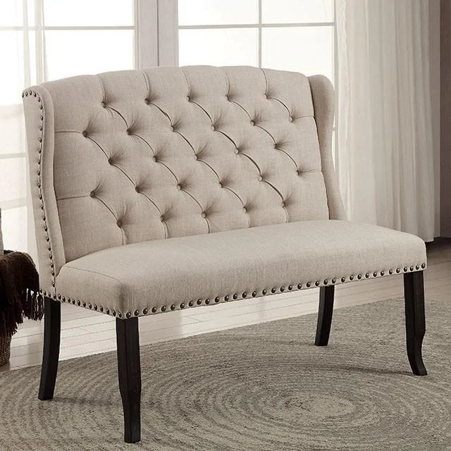 SANIA 2-Seater Wooden Bench for Entryway or Dining