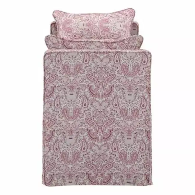 24.8 x 19.3 x 52.8 Inch Red & Black Paisley Upholstered Bedroom Bench with Storage