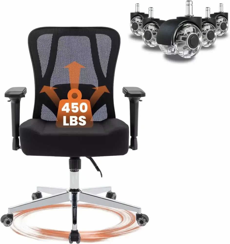 450lbs Big and Tall Ergonomic Mesh Office Chair with 4D Armrests