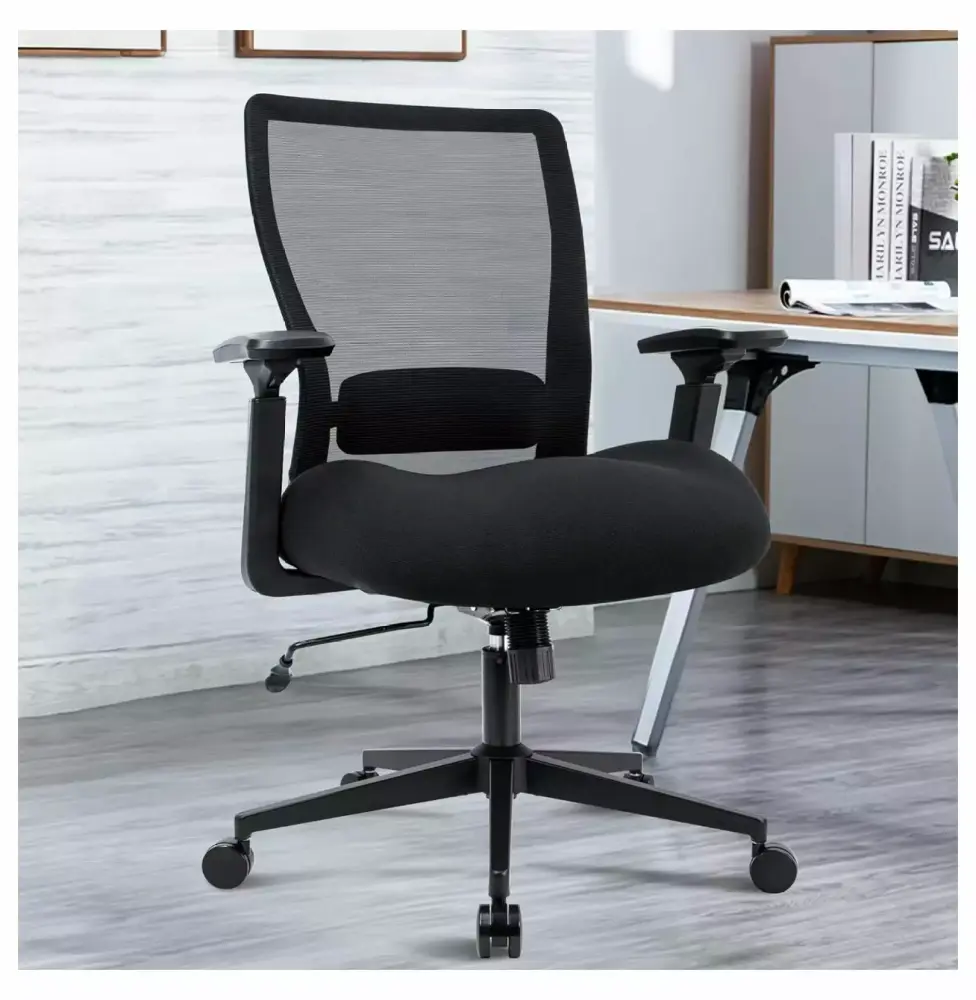 Big and Tall Office Chair 400lbs Heavy Duty Ergonomic Mesh Chair with 4D Armrest and Thick Padded Seat