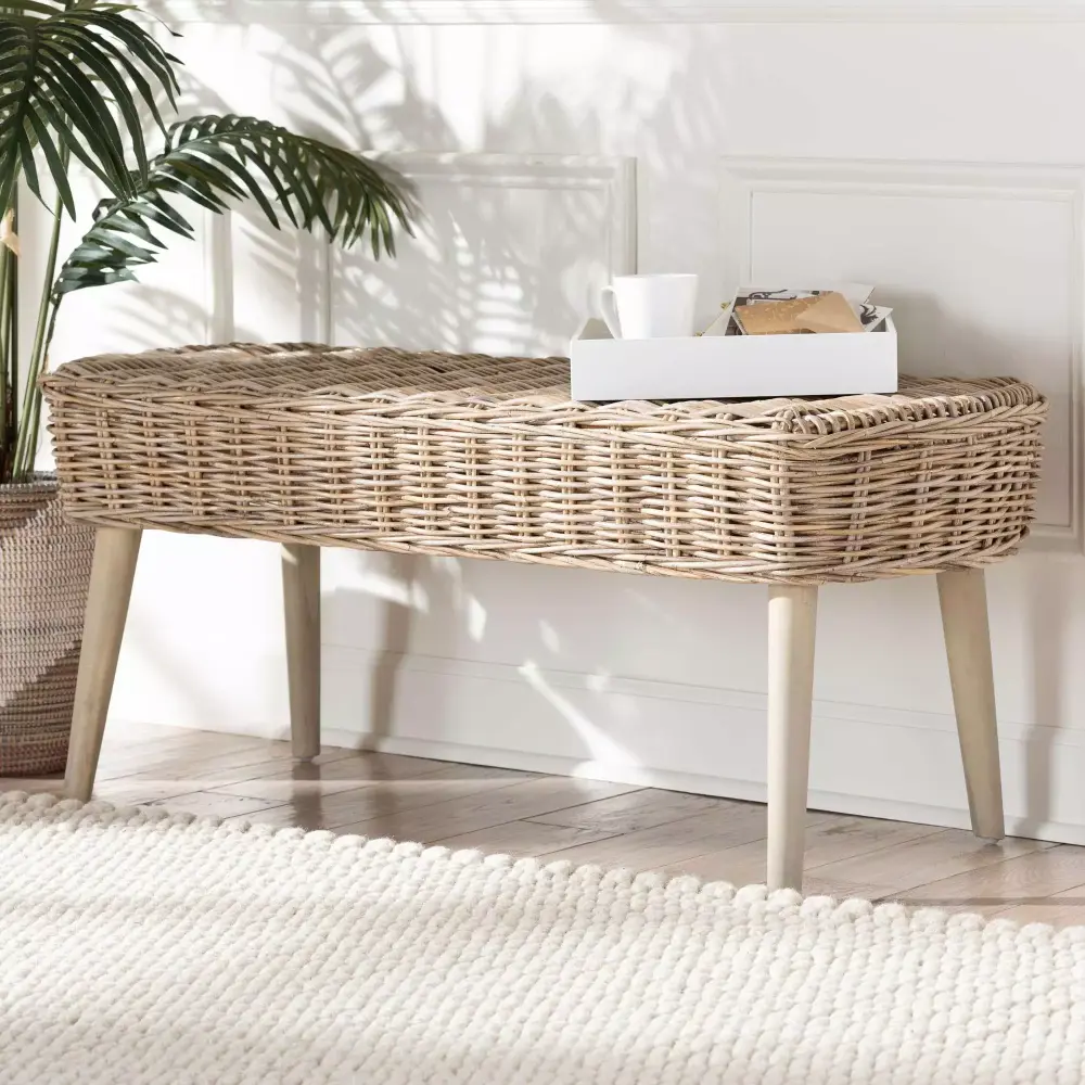 Bali & Pari Raisa Boho Bench in Grey One Size