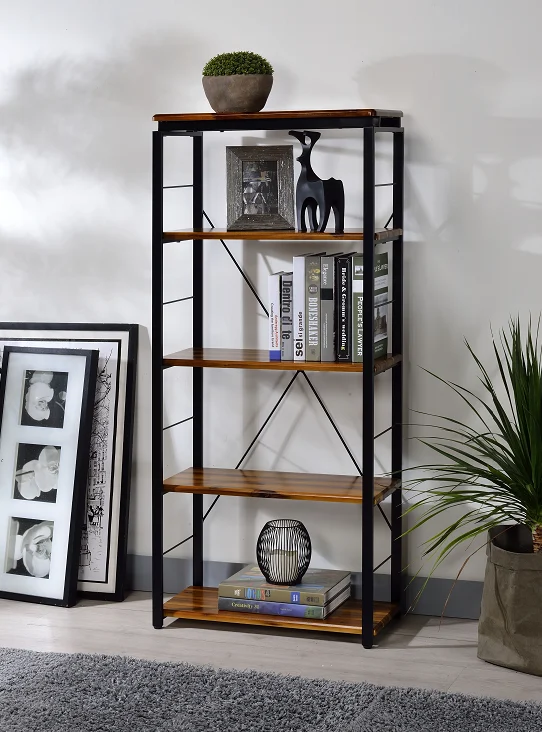 Jurgen Oak & Black Modern Bookshelf for Home or Office