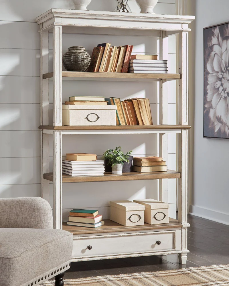 Realyn 75 Inch Bookcase Tall Bookshelf with Adjustable Shelves