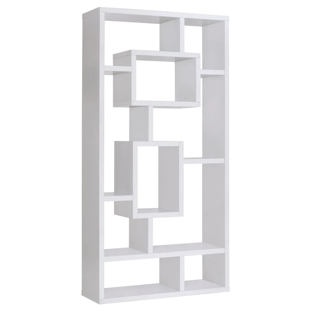 Howie 10-Shelf Bookcase in White for Maximum Storage