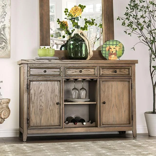 Patience Rustic Natural Tone Server Sideboard for Dining Room