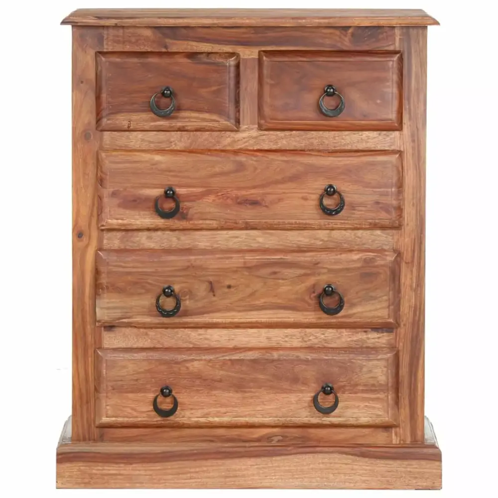 Dcenta Drawer Cabinet Sheesham Wood Storage Cabinet Sofa End Side Table